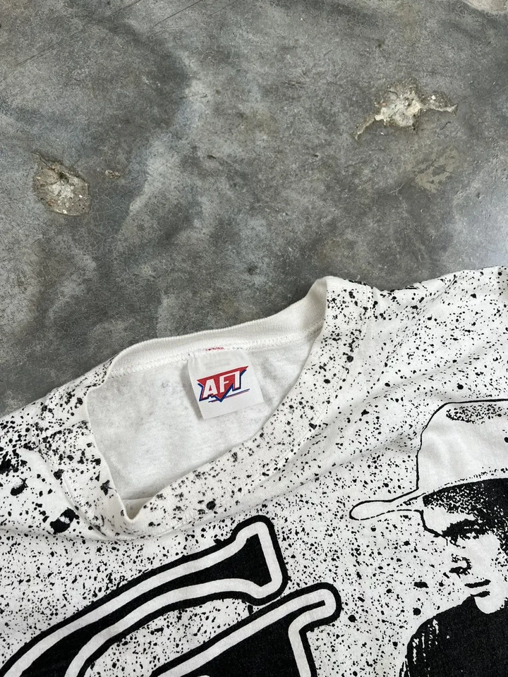 Vintage Garth Brooks All Over Print Tee White + Black Sz XXL - Image 4 of 4