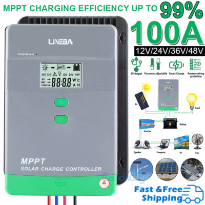 5200W 100A MPPT Solar Charge Controller 12V/24V/36V/48V Battery PV Regulator NEW