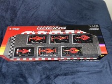 BBURAGO Formula 1 Cars, 1/43, FERRARI Set Of 6, Die Cast, BRAND NEW IN BOX 