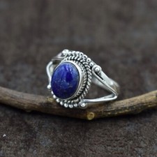 925 Sterling Silver Gemstone-Lapis Lazuli Handmade Unique Women Silver Ring Gift