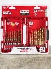 Milwaukee 48-89-4631 SHOCKWAVE RED HELIX Titanium Drill Bit Set - 23 PC