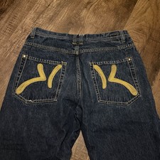 Vintage KARL KANI GOLD Jeans Baggy Streetwear Hip Hop Sz 32x32 Y2K Skate