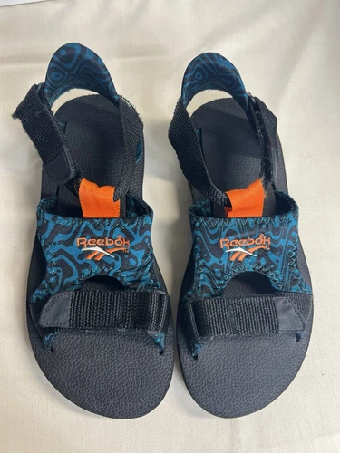 Sandali vintage Reebok Zambezee II blu scuro nero doppio cinturino uomo taglia 8