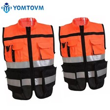 Reflective Safety Vest Working Mesh Clothing Motorcycle Rider Jacket High Visibi