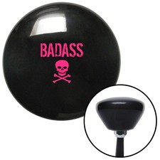 Pink Bad Ass Skull Black Retro Shift Knob W M16x1.5 Insert Shifter Auto Manual