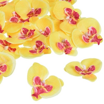 2,8'' 20er Pack Seide Phalaenopsis gefälschter Schmetterling Orchidee Hochzeitsköpfe gelb