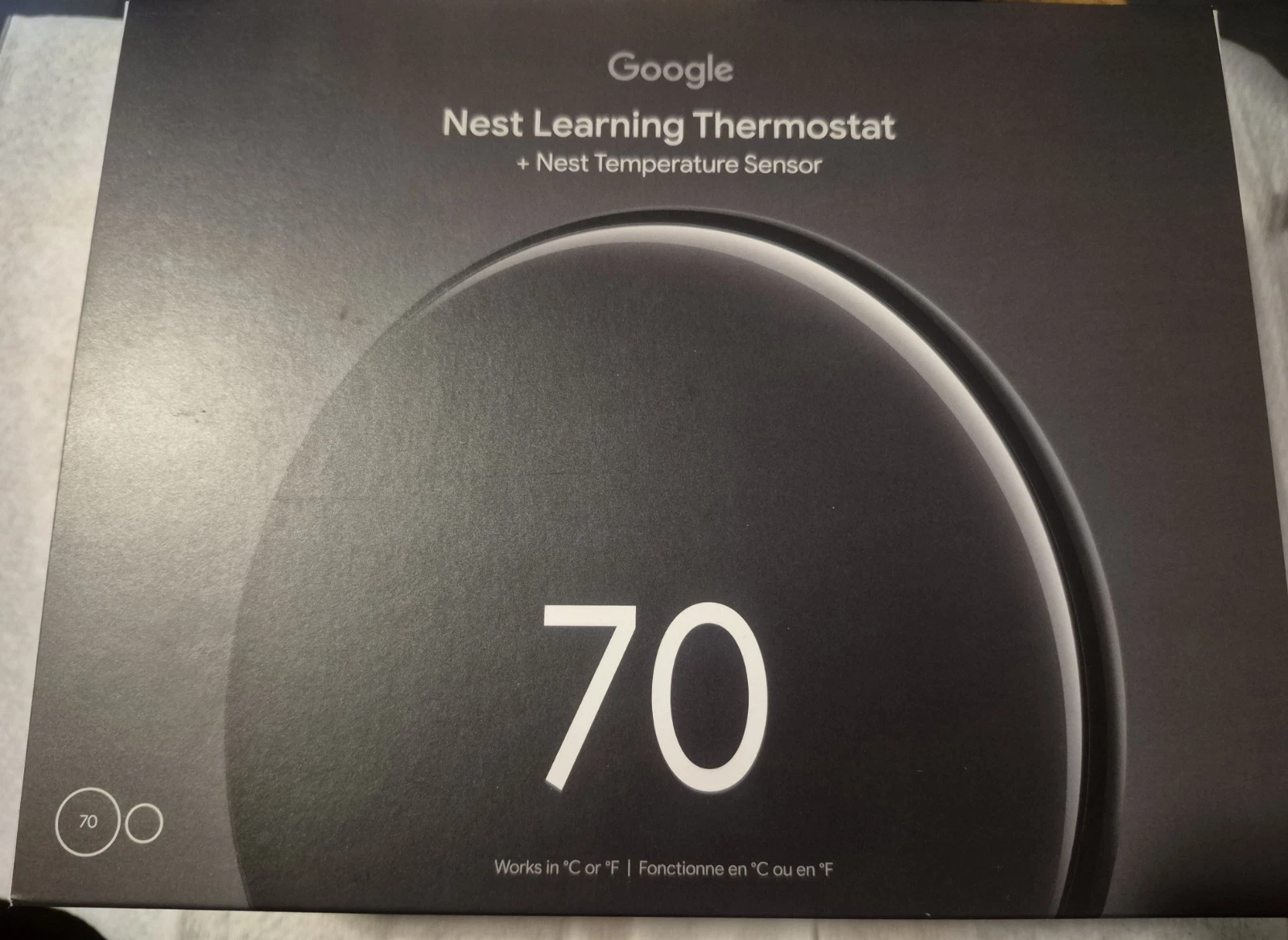 Google Nest Learning Thermostat 4th Gen and Sensor Polished Obsidian