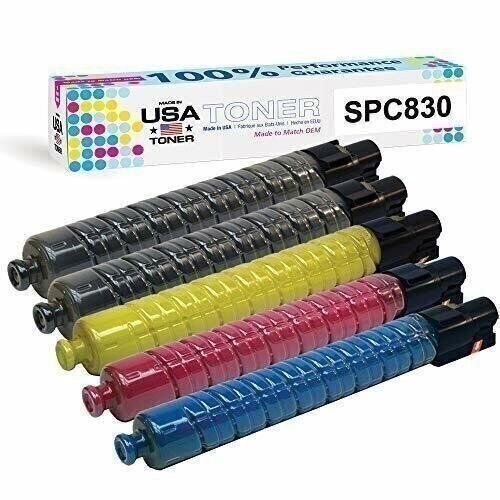 TONER for use in RICOH SPC830DN, SPC831DN (CMYKK, 5 cartridges)