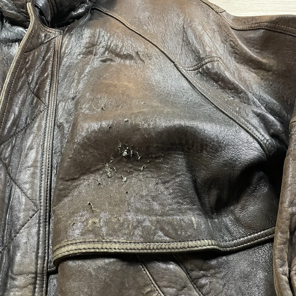 Chaqueta Bombardero De Colección Cuero Envejecido L A2 Aviador Fuerza Aérea Años 90 Preswick & Moore Foto 4 de 4