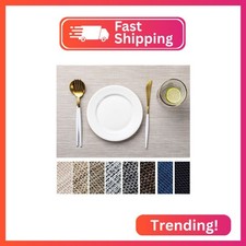 LEXMORE Placemats Set of 4 Vinyl/Plastic Woven Place Mats for Kitchen Table Indo