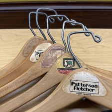 Lot Of 5 Vintage Wooden Hangers -over 50 Years Old - Includes Pants Bar