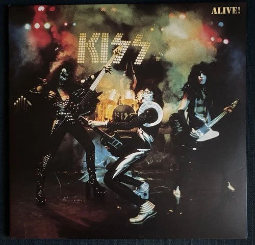 KISS ALIVE! 50TH ANNIVERSARY WHITE & GOLD CORNETTO W/ BLACK SPLATTER 2 LP VINYL
