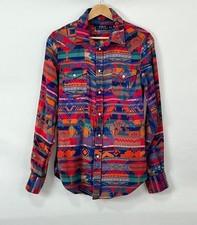 POLO RALPH LAUREN Sz M Medium Southwest Aztec Print Western Snap Shirt