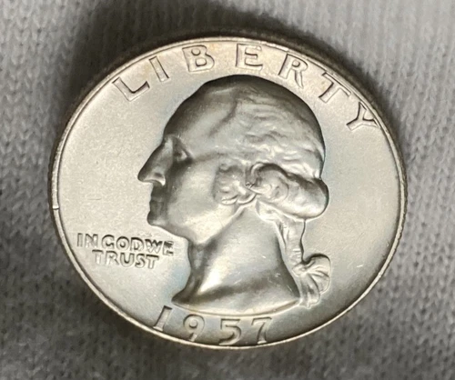 1957-D Washington SILVER Quarter BRILLIANT UNCIRCULATED !!Great Details/Luster!!