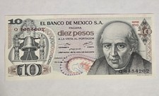 1975 Mexican 10 Pesos Banknote - Miguel Hidalgo Church of Dolores Hidalgo Mint