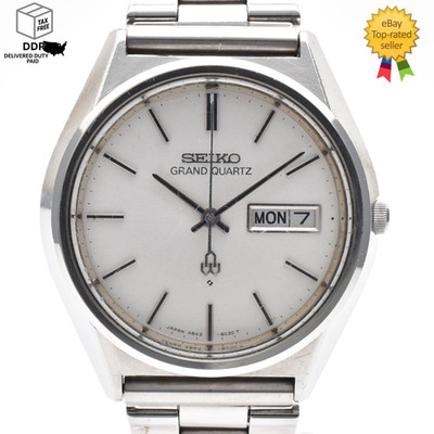 Vintage [ Exc+3 ] SEIKO Grand Quartz 4840-8040 Silver Quartz Men's Watch JAPAN
