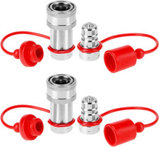2 Pack 3/8 NPT Hydraulic Quick Connect Couplers 4000 PSI 3/8 Body Steel Set ISO