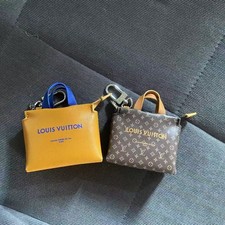 Mini Shopping Tote Bag Charm Leather Coin Purse Keychain Ring Metal Clasp Hook