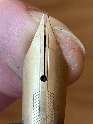 Vtg Parker Flattop Oversize Marbled Green Fountain Pen 5 1/2" Unrestored Flex - Picture 13 of 14
