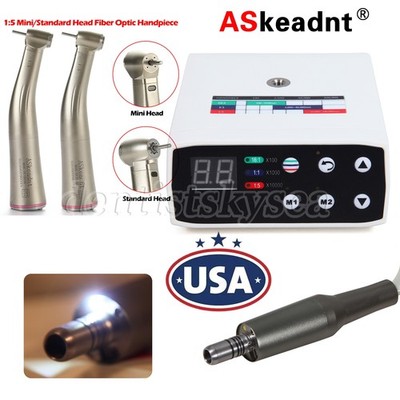 Dental Electric LED Brushless MicroMotor/1:5 Increasing Fiber Optic Contra Angle