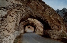 Wyoming Cody Road Tunnels to Yellowstone National Park postcard sku953