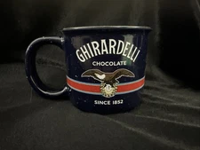 Ghirardelli Chocolate Since 1852 Blue Speckle Camp Ceramic Coffee Mug
