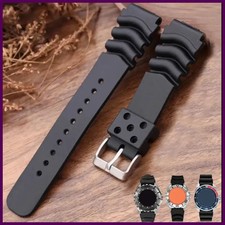 Diving Resin Watch Band Seiko Silicone Waterproof Soft Rubber 18/20/22mm