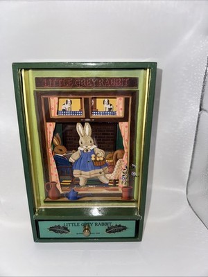 1970s The Little Grey Rabbit Dancing Musical Trinket  Box See Description