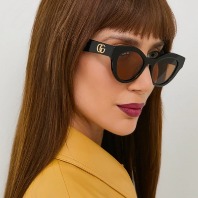 NEW GUCCI SUNGLASSES GG0957S 003 WOMEN BLACK ROUND EYEWEAR  display picture 2