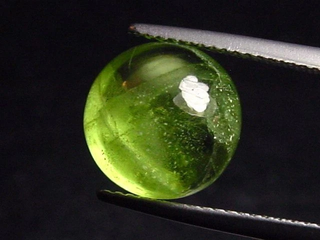 Peridot 8,75 Ct. Apfelgrün Rund Cabochon Sri Lanka (5619t) - Bild 2 von 2