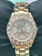 Gold Tone Rhinestone Bezel Women s Quartz Watch