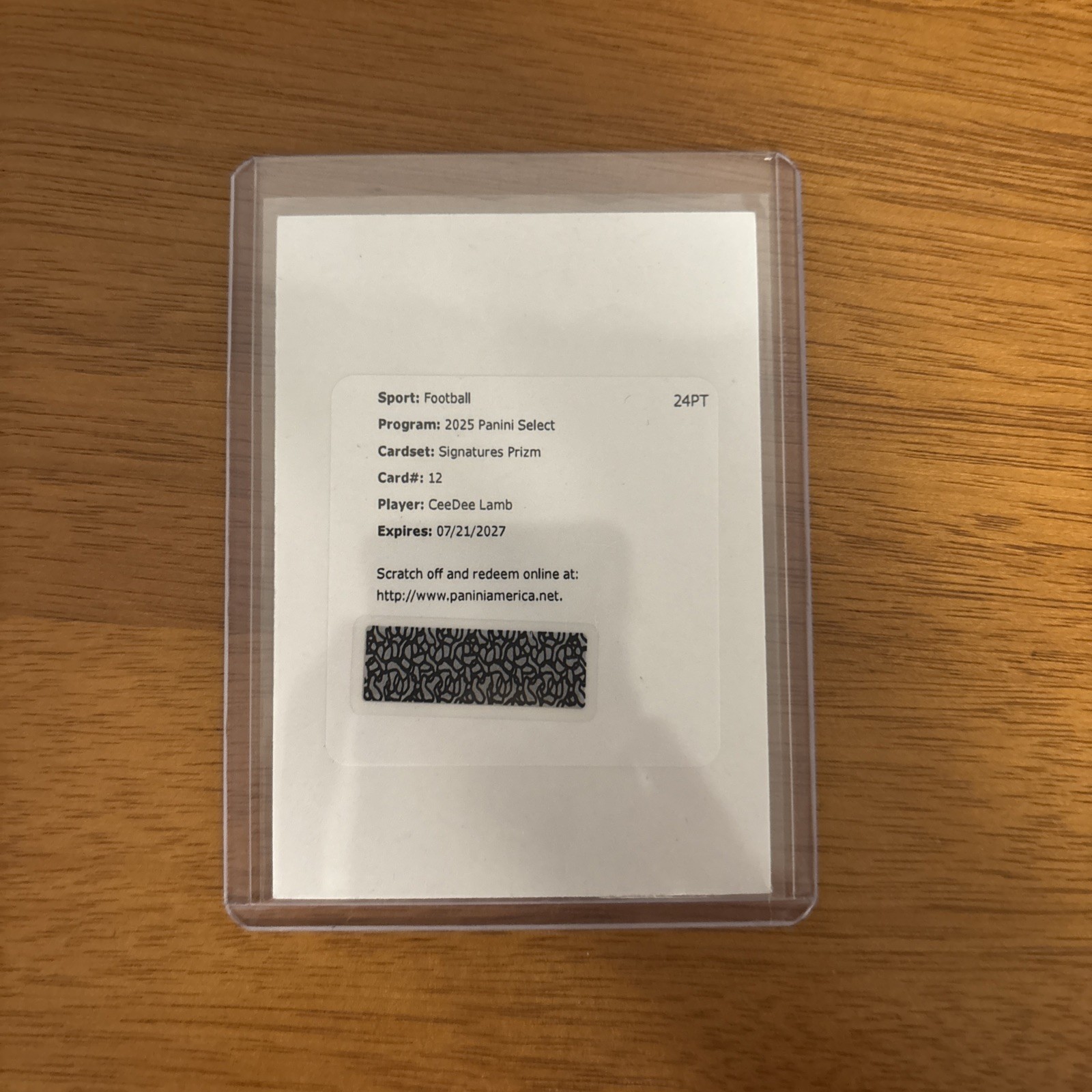 Panini 2025 Select CeeDee Lamb Signatures Prizm RD Unredeemed