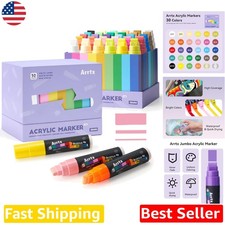 Jumbo Acrylic Paint Pens 30 Colors: 15mm Tip, Ergonomic Grip, Multi-Surface Art