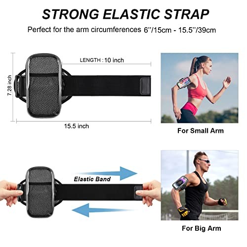 Phone Holder for Running, Armband for iPhone 16 15 14 13 Pro Max 12 11 Clear - 第 6/7 張圖片