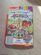 Melissa  Doug PAW PATROL130 Restickable Stickers 4 Page Flip/Flap Pad/Book