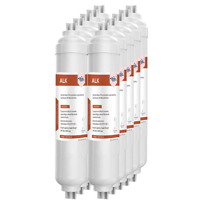 1-10 Pack Alkaline Water Filter pH+ Replacement 4-Layer 1/4'' Quick Connect 10x2''
