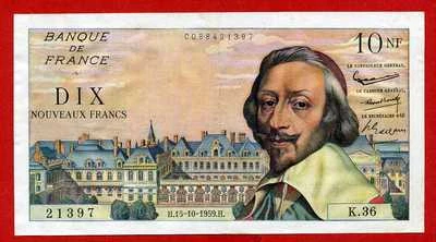 (Ref: K.36) 10 FRANCS RICHELIEU 15/10/1959  (SPL+) - Photo 1/2
