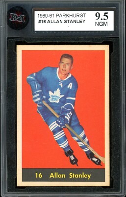 1960-61 PARKHURST HOCKEY #16 Allan Stanley HOF KSA 9.5 N-GEM-MINT Maple Leafs