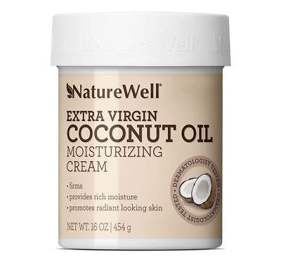 NATUREWELL Extra Virgin Coconut Oil Moisturizing Cream for Face, Body, and Hands