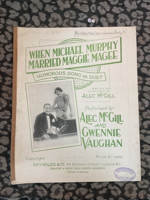 Antique Sheet Music-  , SCARCE , When Michael Murphy Married Maggie Magee