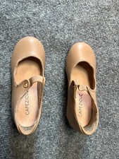 Capezio Girls Youth Tap Dance Shoes Beige US Size 8 1/2