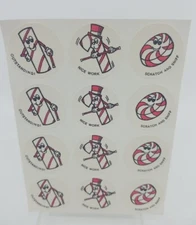 Vintage Matte Stinky Stickers full sheet 12 scratch sniff smelly CTP PEPPERMINT