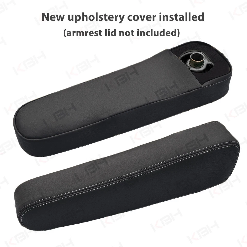 Ajuste 2001-2006 Honda CR-V CRV asiento delantero reposabrazos cuero PU cubierta embellecedor 2 piezas negro Foto 2 de 4