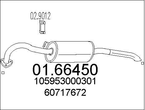 Silencieux arrière Alfa Romeo Spider 1600 anti-corrosion durable