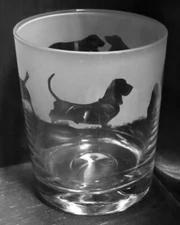 BASSET HOUND Frieze Boxed 30cl Glass Whisky Tumbler