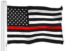Thin Red Line American Flag 3x5 FT Support First Responders, Printed 150D Poly