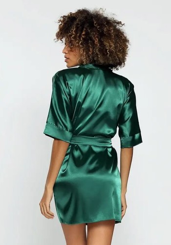DKaren 90 Morgenmantel SCHLAFROCK Morgenrock Bademantel Nachtwäsche Satin S-XXL - Bild 6 von 6