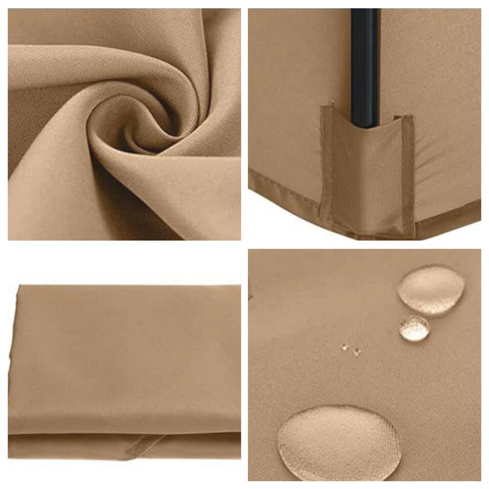 Cubierta superior para paraguas de patio exterior de 10 pies cubierta superior 6/8 costillas de repuesto (solo toldo) Foto 4 de 4