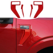 Red Front Fender Side Vent Cover Trim Decor Accessories For Ford F-150 2021-2025