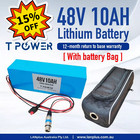Tpower 48V 10AH 480wh Lithium Battery f eBike Electric Scooter Mobility Bicycle